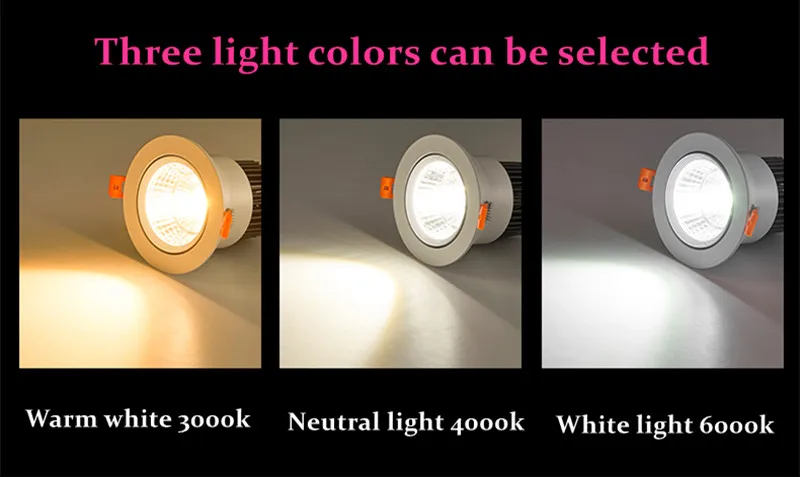 9W 15W 21W Led Ceiling Lamp Recessed LED Downlight Dimmable 220V110V Warm / Pure/Cold White Round Led Spot Light Indoor lighting