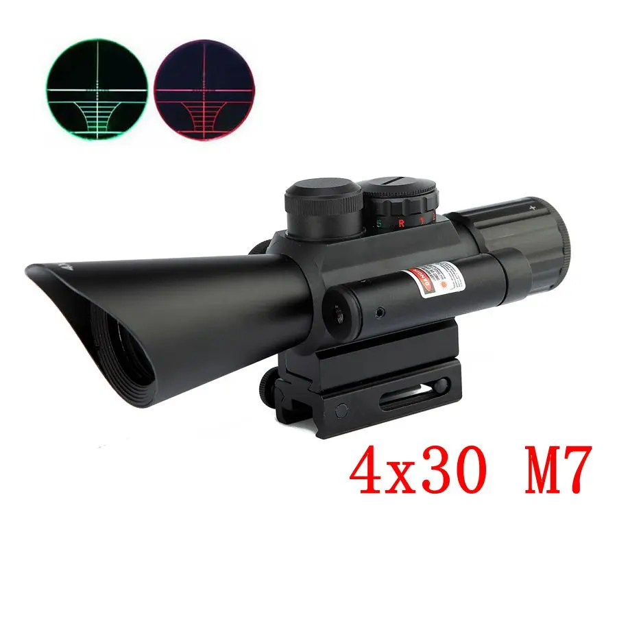 

Бесплатная доставка, 4X30 M7 стильный прицел Mil Dot, прицел для страйкбола, охотничьего ружья, пневматической винтовки, прицел с красной лазерной...