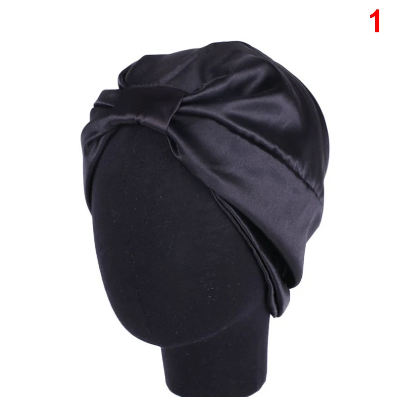 

6 Colors Silk Salon Bonnet Women Sleep Shower Cap Bath Towel Hair Dry Quick Elastic Hair Care Bonnet Head Wrap Hat