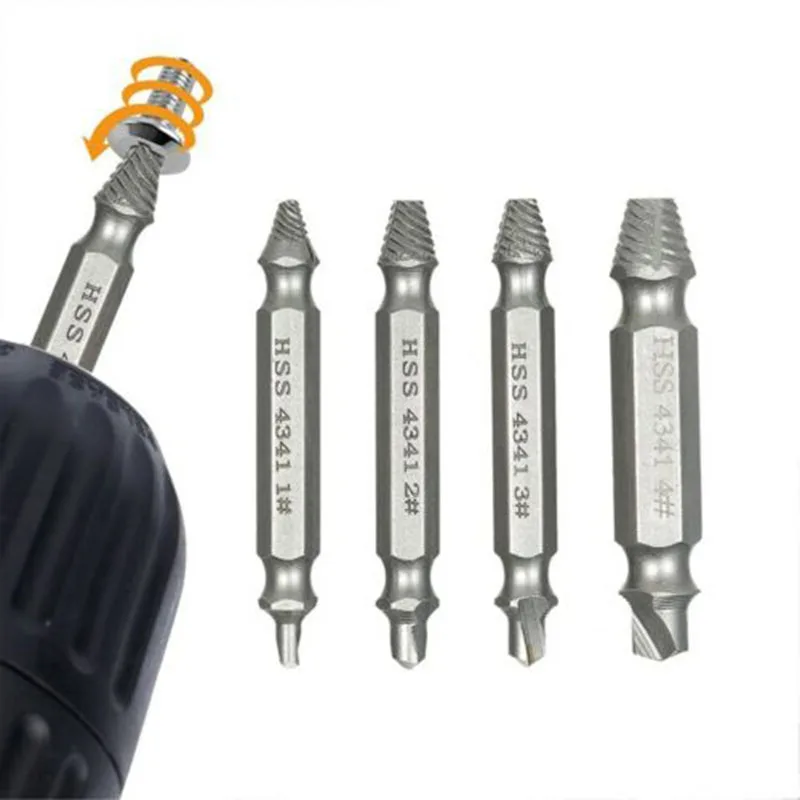 8 шт. Матовые винтовые экстракторы набор сломанной винтовой съёмник HSS4341 серебро