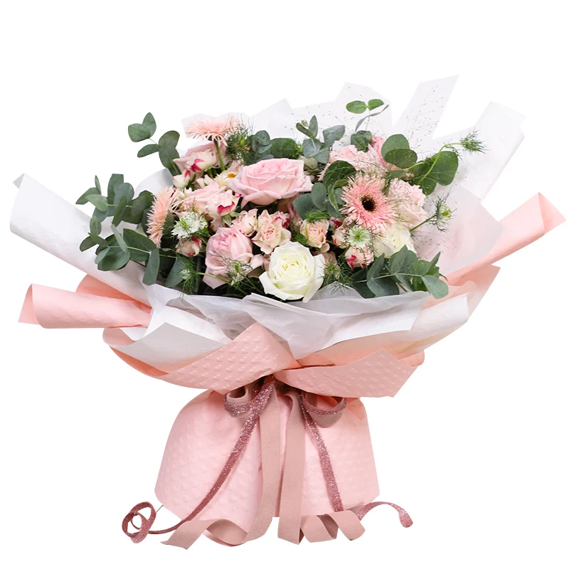 

10pcs Heart Nest 3D Embossing Art Paper Flower Wrapping Paper Kraft Paper Florist Material Waterproof Gift Color Paper 60*60cm