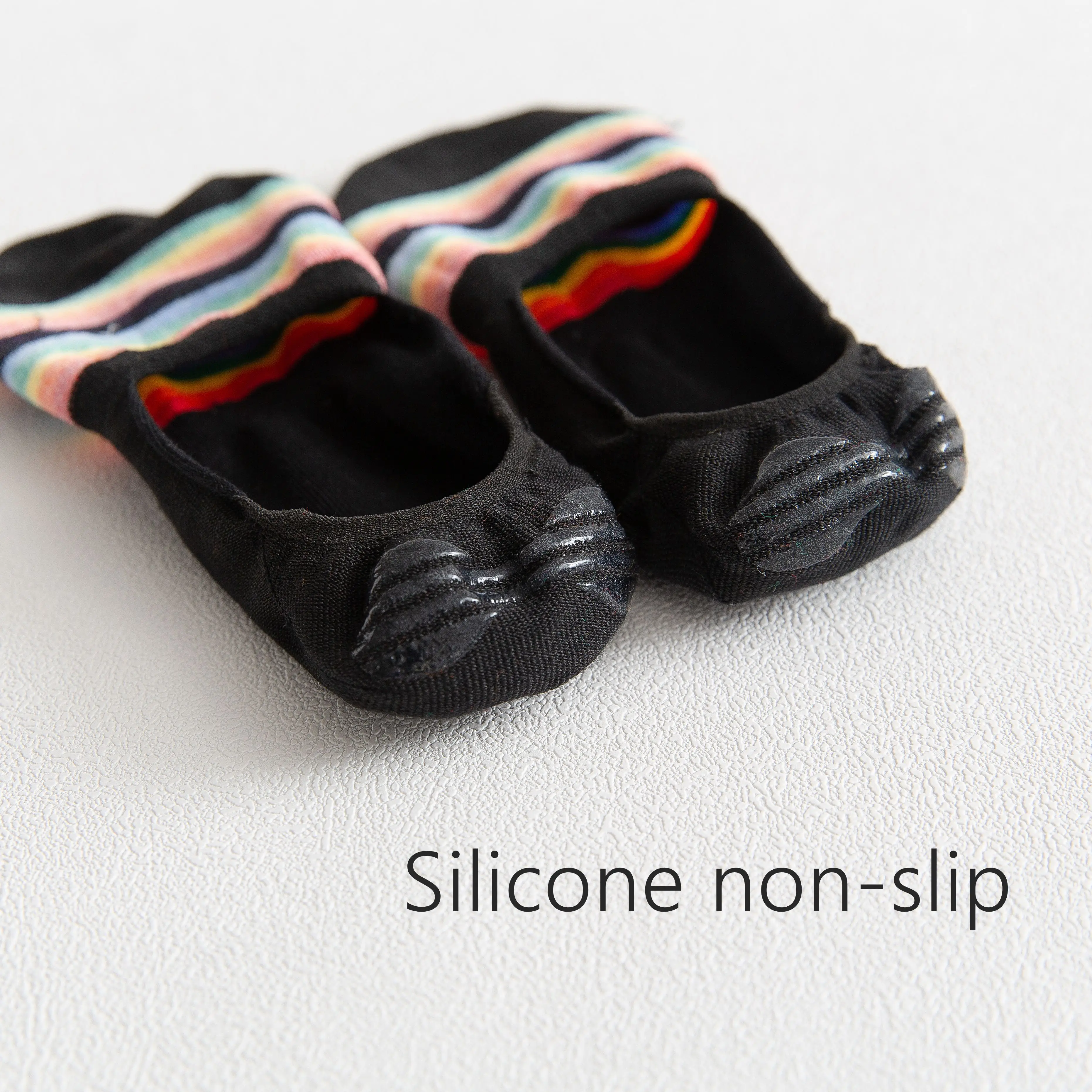 5pairs/Lot Rainbow Striped Invisible Socks Women's Fashion Casual Cotton Breathable comfortable Fashion Harajuku Funny Sox Happy