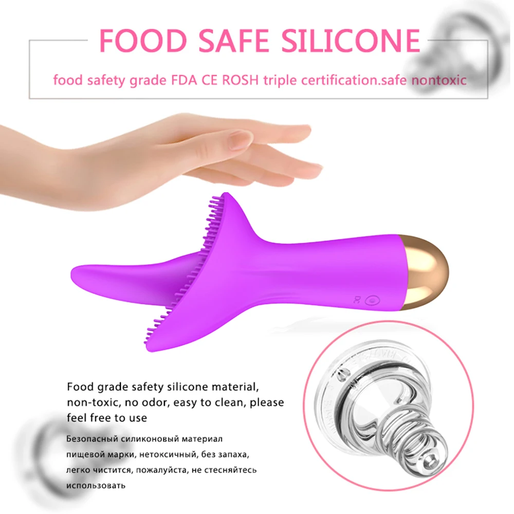 Лижущий язык вибратор для женщин Стимулятор клитора оральный секс точки G