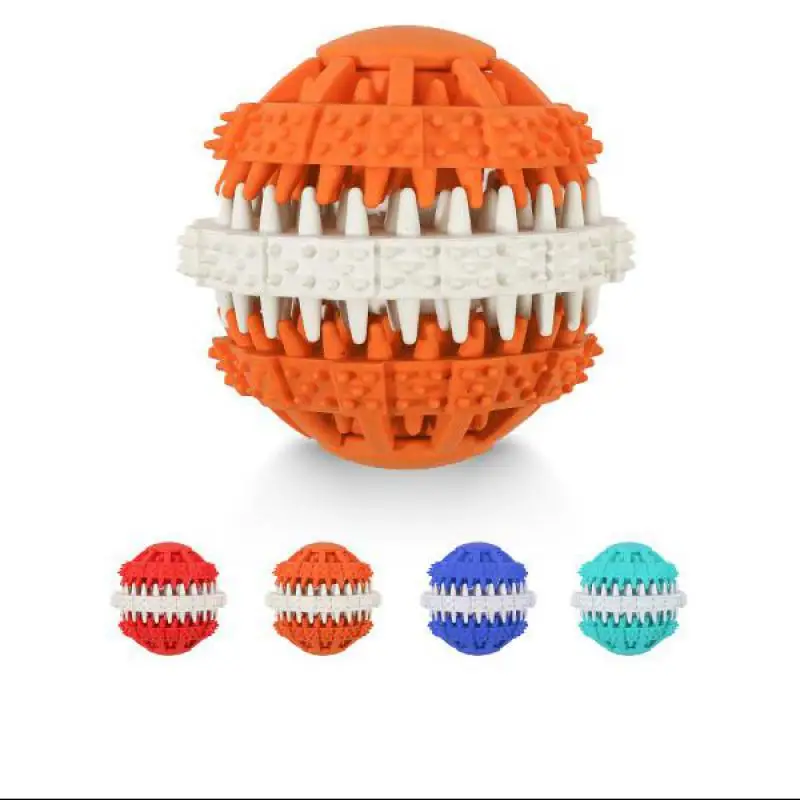 

Dog Toy Ball Biting Resistant Puppy Molar Cleaning Missing Food Elastic Ball Dog Pet To Relieve Boredom Chew Interactive Toys