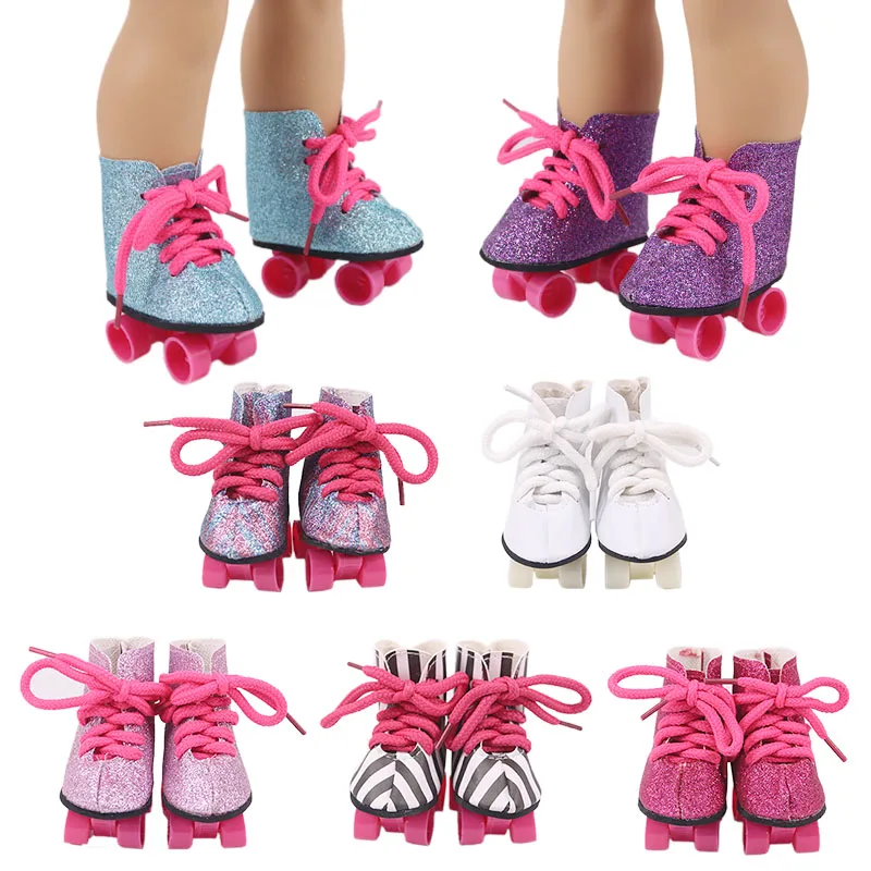 

7.5 cm Doll Skates Shoes Clothes For American 18 Inch Girl 43 cm Born Baby Doll Items Accessories Nenuco,Toys
