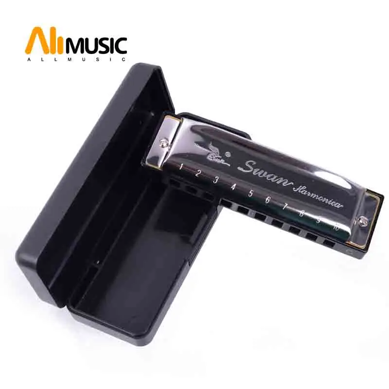 

SWAN Harmonica BLUES SW1020-1 10 Hole C tone harmonica with case Brass stainless steel