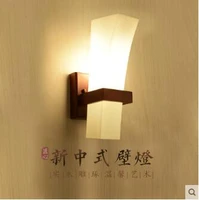 new chinese wall lamp solid wood living room bedroom bedside lamp aisle balcony stair wall lamp hotel creative wood lamp