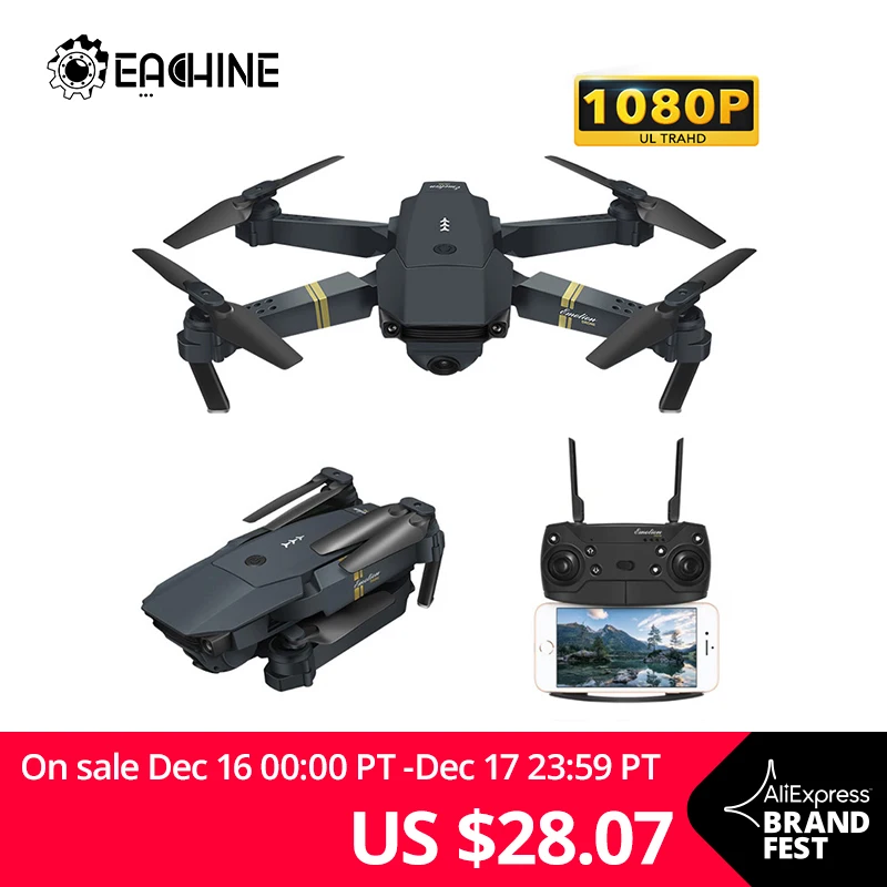 Eachine E58 Wi-Fi FPV с широкоугольным HD 1080P камера режим удержания складной рычаг RC Квадрокоптер Дрон X Pro RTF Дрон для подарка