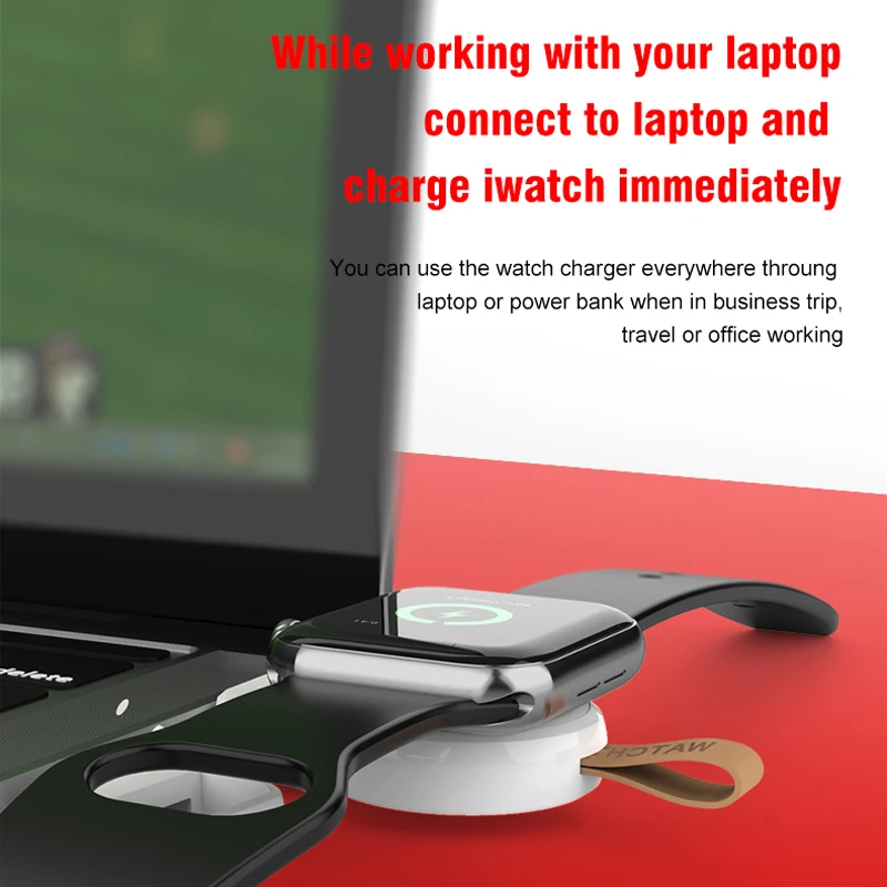 Портативное беспроводное зарядное устройство для Apple Watch Series 6 5 4 3 2 1 USB магнитное i