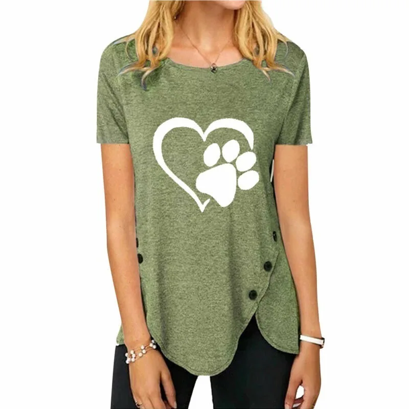 

Womens Crew Neck Short Sleeve T-Shirt Casual Blouse Floral Basic Tops Summer