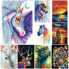 5D поделки алмазов картина цвет животных олень серия вышивка крестиком лошадь алмазная цветная мозаика пейзаж алмазная вышивка полный круглый бриллиант украшения дома