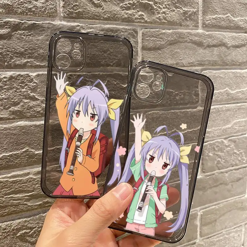 

Non Non Biyori anime Phone Case For iPhone 12 11 8 7 se 2020 mini pro X XS XR MAX Plus Black Transparent Cover