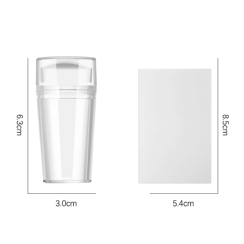 Набор прозрачных силиконовых штампов для ногтей с скребком печати узоров и