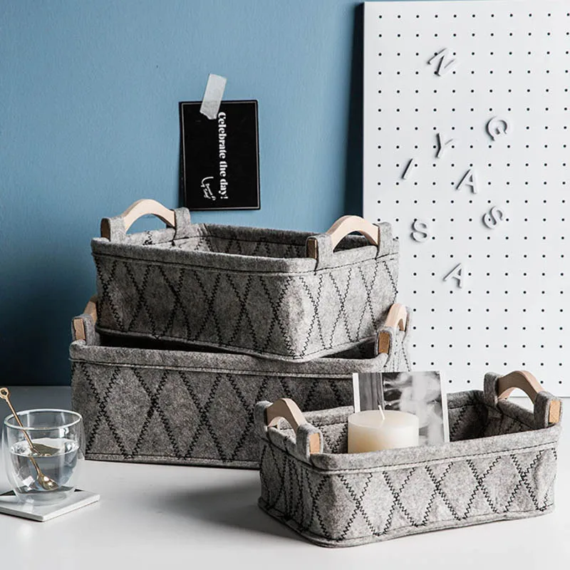 Складные контейнеры для хранения складные корзины белья из войлочной ткани