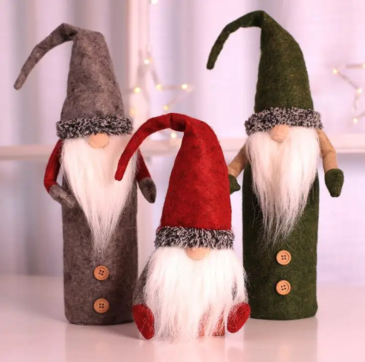 Рождественская Крышка для винной бутылки Lucky Gnome женское украшение стола