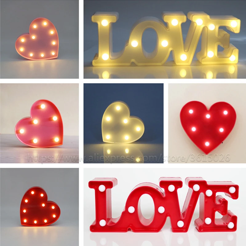 Прикроватная лампа в виде сердца луна звезда облако светодиодный ночсветильник