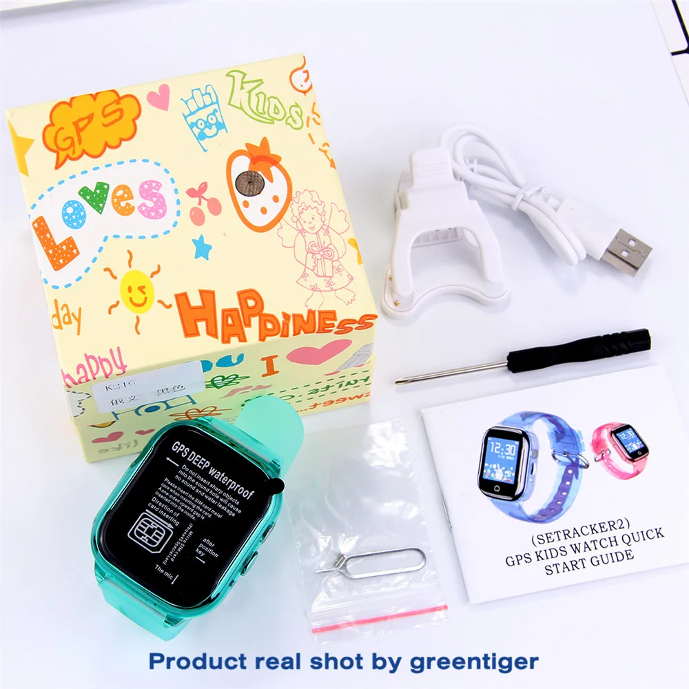 Смарт-часы Greentiger gps+ LBS SOS, Детские Водонепроницаемые Смарт-часы с sim-картой, детская камера, будильник, Детские Безопасные часы
