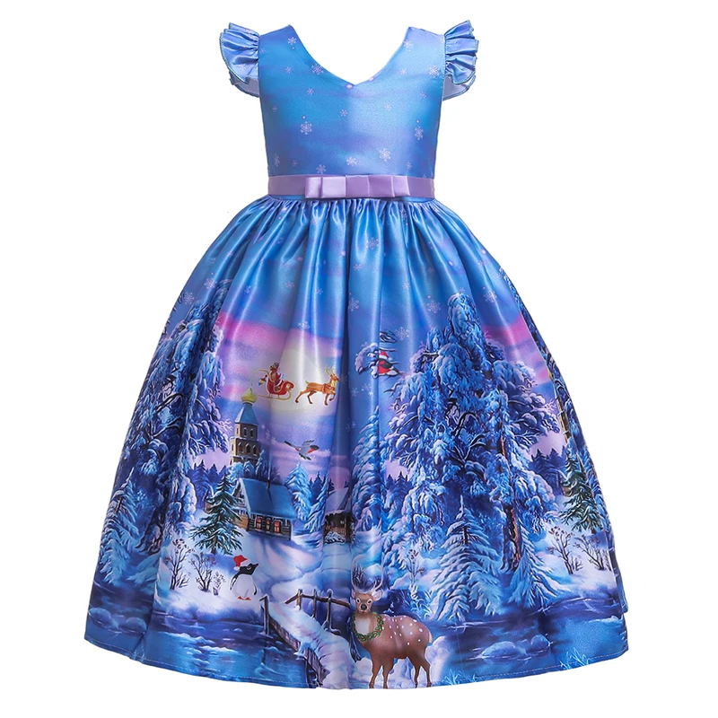 2022 летнее рождественское платье Длинные Детские платья для девочек-подростков