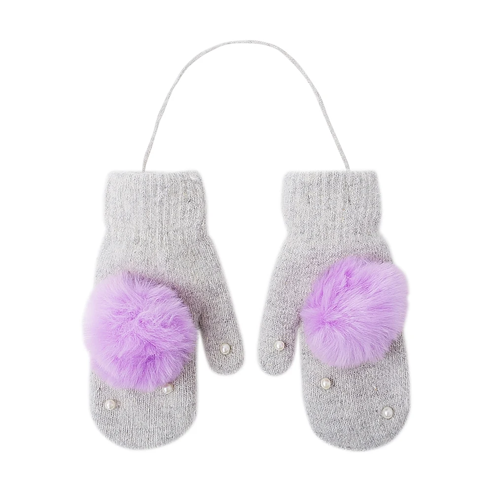 Metersbonwe Fashion pom-pom ladies Knitted Cashmere gloves Rabbit fur Gloves Mittens winter warm dual-use | Аксессуары для одежды