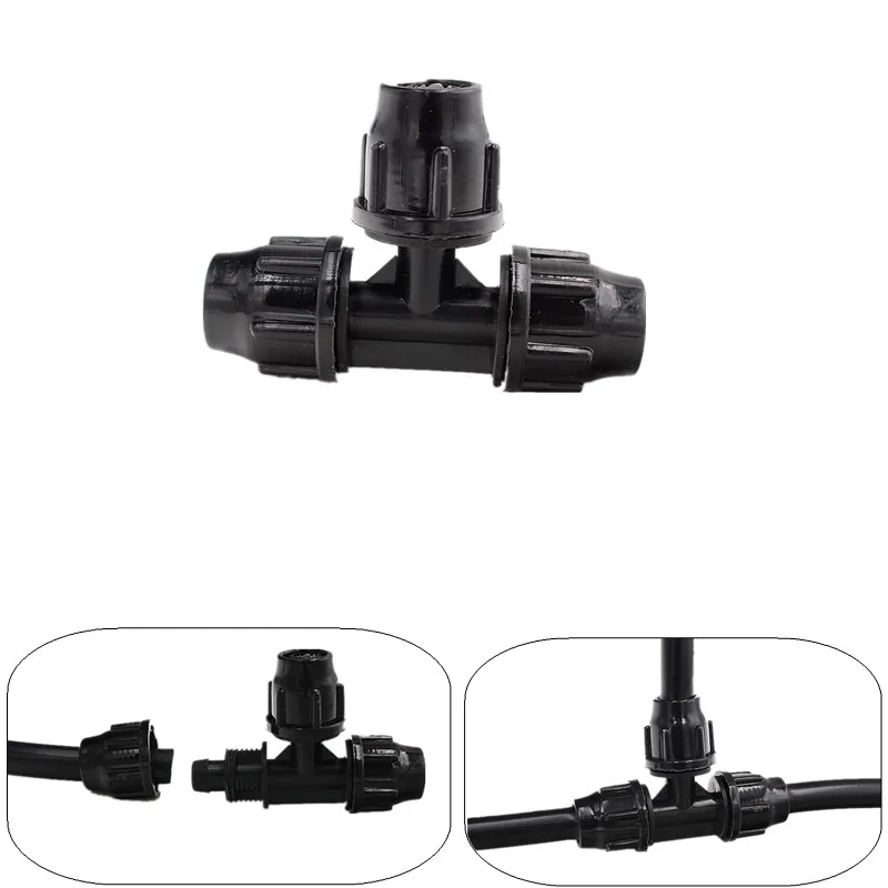 

20pcs 3/8" Lock Tee (11 x 8 mm) Hose Tee Joint Watering Nozzle connector For Garden Irrigation Drip Fittings