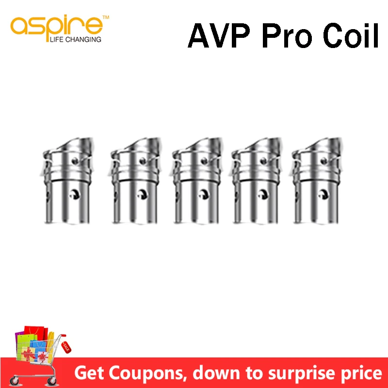 В наличии! 5 шт./лот Aspire AVP Pro стандартная катушка 1 15 Ом/сетчатая 0 65 Ом для Pod вейп