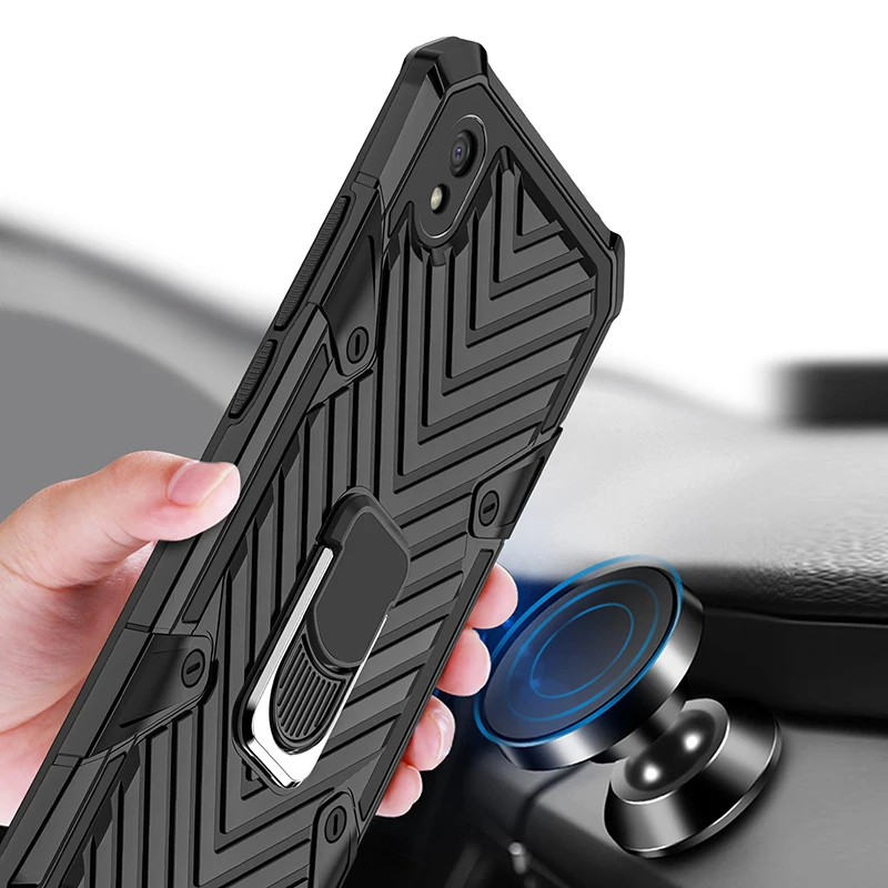 

For Xiaomi Redmi 9A Case Cover Armor Rugged Military Shockproof Car Holder Magnetic Ring Case for Redmi 9AT 9i Bumper