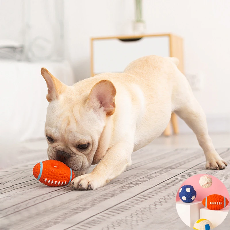 Латекс Мяч для регби игрушки укус собаки Футбол футбольный мяч животных писк