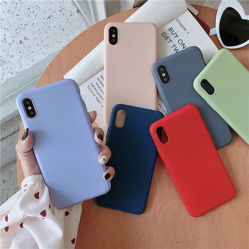 Карамельный Цвет Мягкий силиконовый чехол для iPhone X XS XR MAX 6 6S 7 8 Plus Чехлы 8plus