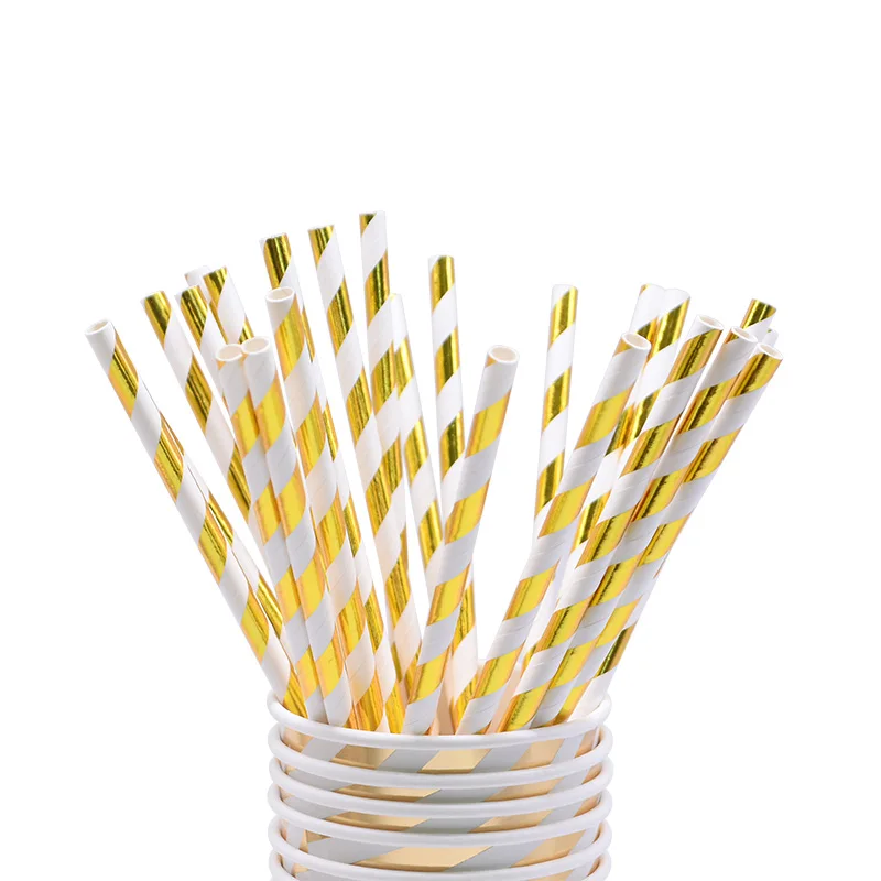 25pcs straws B 1 комплект золотые вечерние одноразовые столовые приборы бумажные карнавальные чашки пластины соломинки для свадебной вечеринки декор для дня рождения Детские принадлежности для душа - Цвет: 25pcs straws B