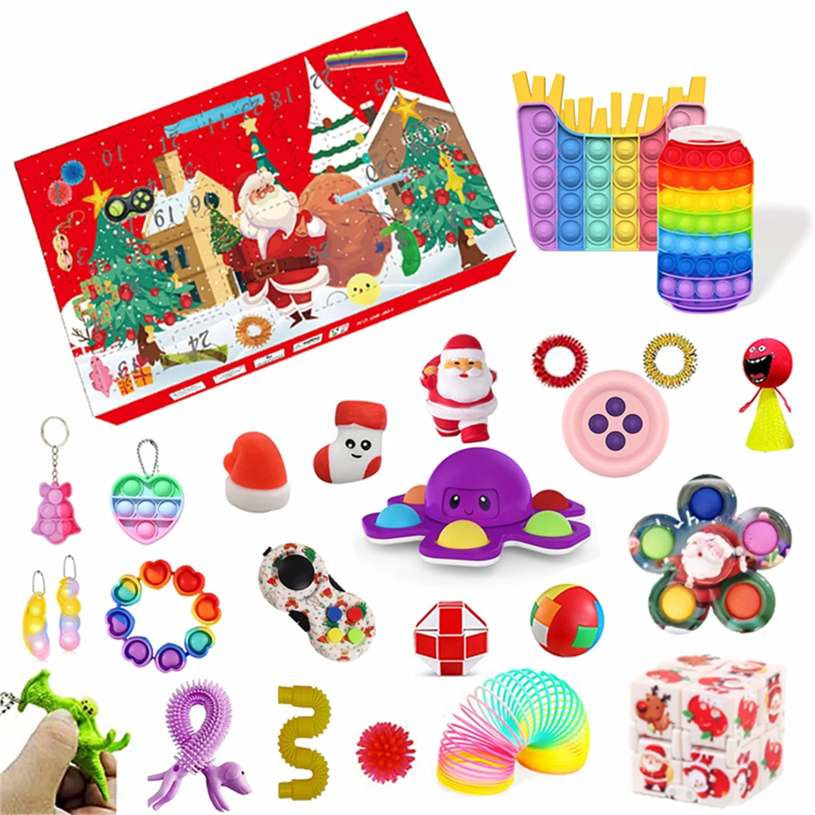 

Набор фиджет-календарь для детей, 2021 игрушек