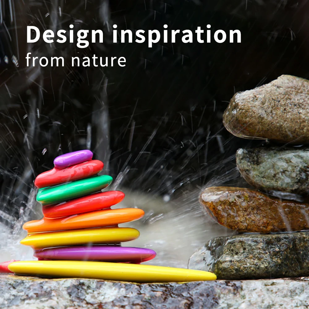 

Wooden Rainbow Pebbles Shape Colorful Children Stone Building Blocks Educational Toys Kid Stacking Game Decoration Ornaments