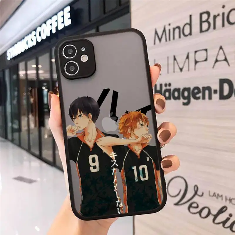 

GYKZ Cute Japan Anime Oya Haikyuu Clear Phone Cases matte transparent For iphone 7 8 11 12 plus mini x xs xr pro max cover