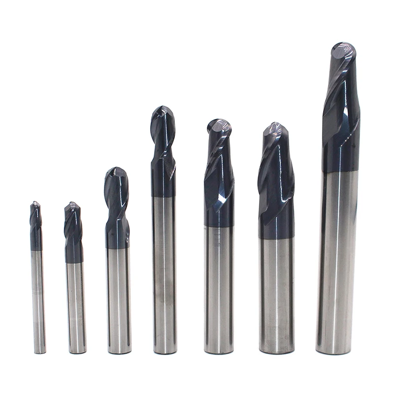 Сферическая торцевая фреза 2 лезвия HRC45 диаметр 1 мм 12 стандартная карбидная