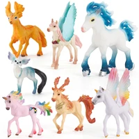 simulation fairy tale fly horse model colorful action figures mythical rainbow pegasus animal deer sheep figurines toy kid gift