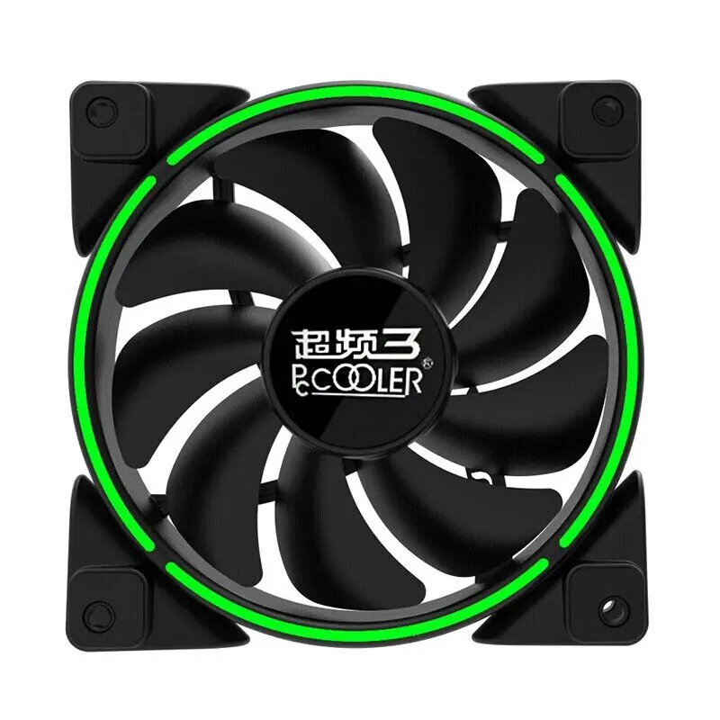 PCCOOLER 12 см компьютер чехол Вентилятор охлаждения PWM Fan светодиодный HALO ТИХИЙ 120 мм