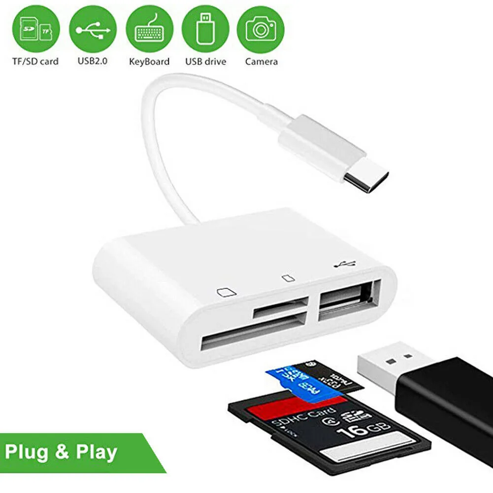 

3 в 1 USB SD Tf Type C кардридер адаптер клавиатура IPAD Pro Mac Android