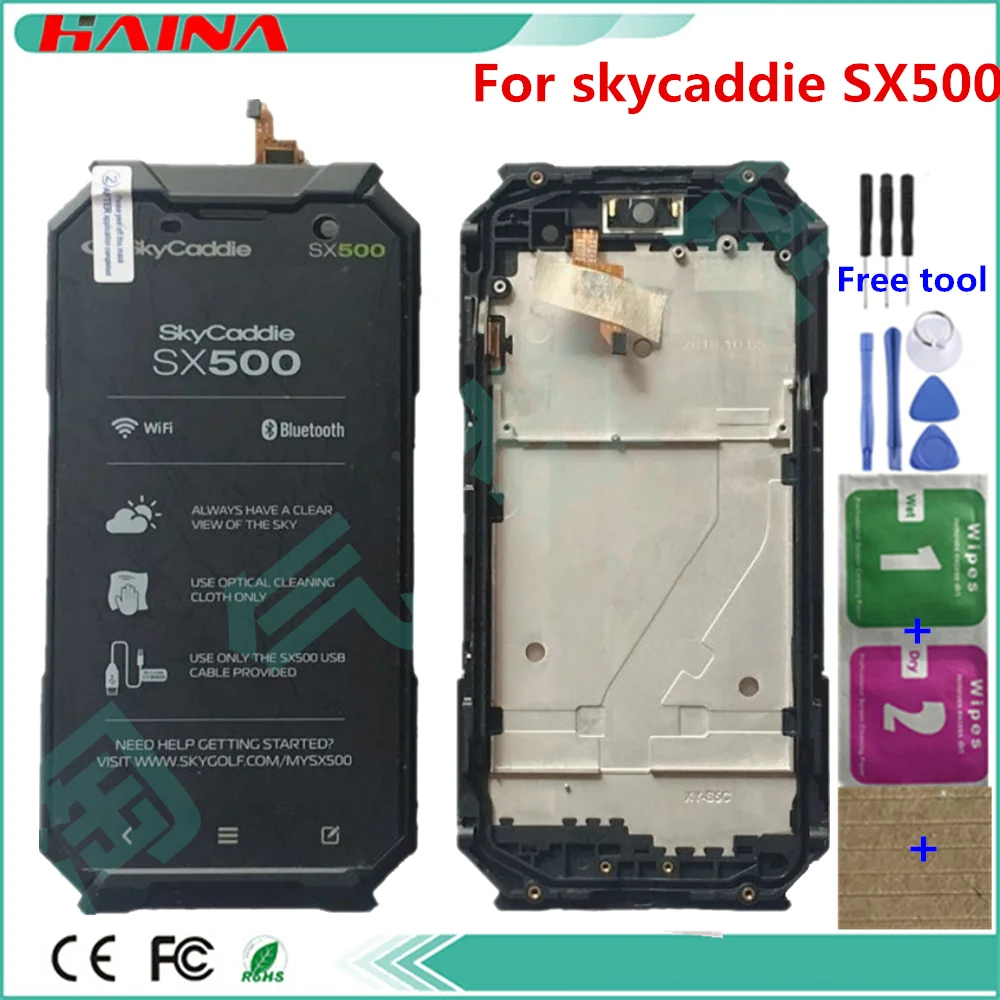 

Frame and Touch Panel + Lcd For Skycaddie SX500 LCD Display and Touch Screen Sensor Assembly with tape&tools