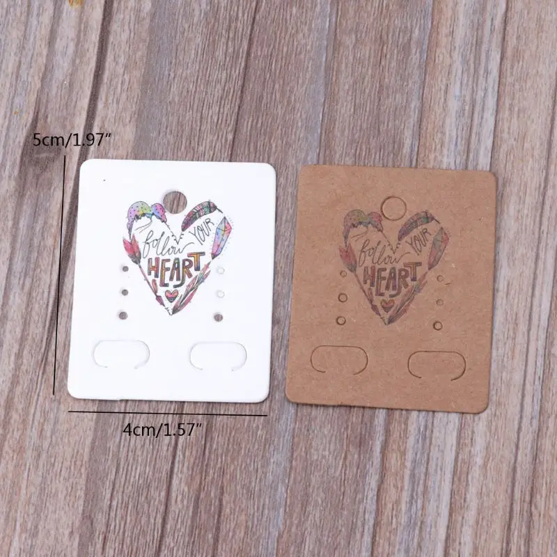 100 шт. цветок дерево крафт Бумага висячие серьги в виде капель с Дисплей ювелирные