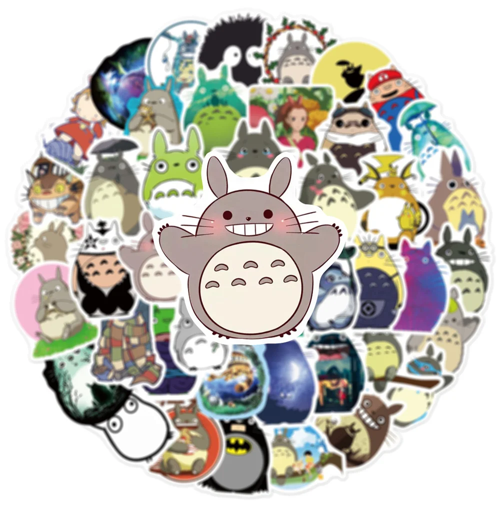 

10/50Pcs Japanese Anime Stickers Ghibli Hayao Miyazaki Totoro Spirited Away Princess Mononoke KiKi Stationery Sticker