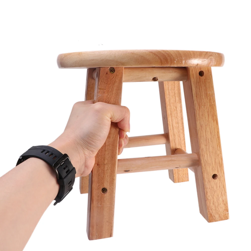 

Wood Stool Modern Plant Stand Small Round Living Room Indoor Outdoor Potted Flower Display Holder Simple Corner Multi-function