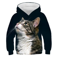 fashion cat hoodies teen girls boys 3d printed sweatshirt children loose pullover spring autumn kids streetwear cute clothes