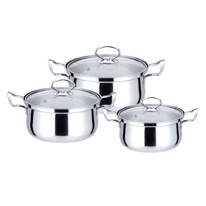 Stainless Steel Cookware Set Kitchen Pots and Pans Set Milk Pot  Soup Pan Multiple Size