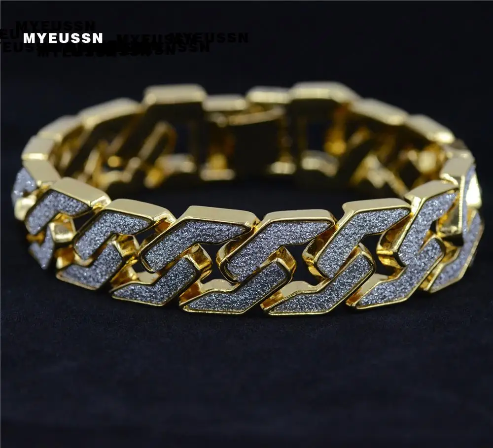 Bling Full Ice Out кубинские звенья цепи мужской браслет европейский и американский