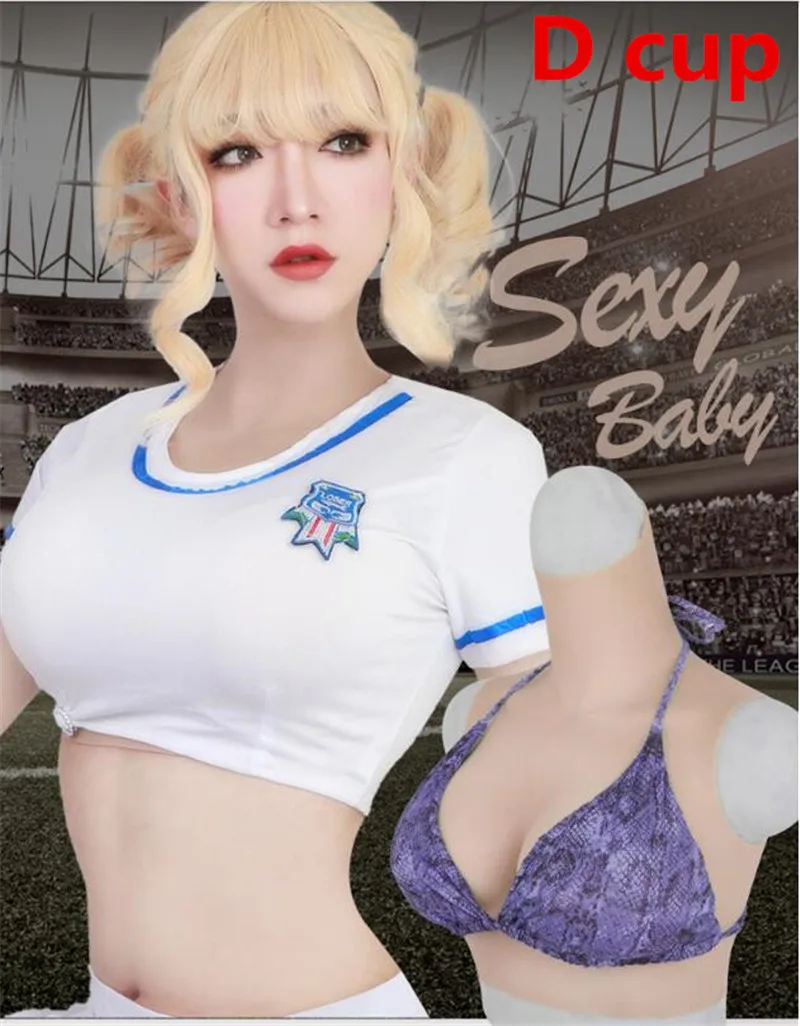 

Transgender Crossdresser Artificial Silicone Fake Breast Forms D Cup Realistic Crossdressing False Boobs Men Bodysuit Sexy Mens