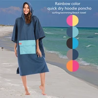 microfiber wetsuit changing robe poncho with hood quick dry hooded towels for swim beach surf poncho compact light weight