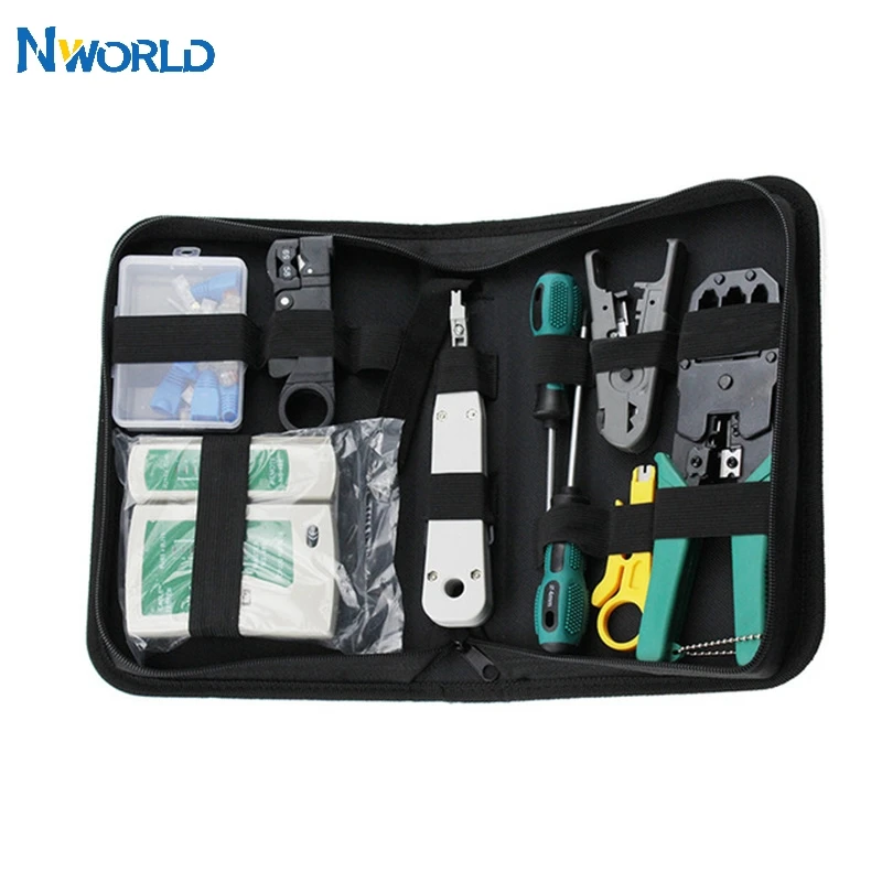 11 шт./компл. RJ45 RJ11 RJ12 CAT5 CAT5e портативный набор инструментов для ремонта сети LAN