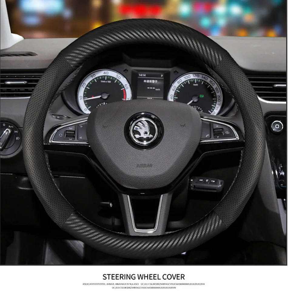 Чехол на руль из натуральной кожи для skoda superb 2 3 octavia 2 a5 fabia 1 karoq rapid, Yeti Kodiaq