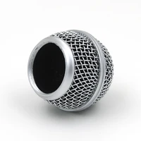 replacement microphone grille wired and wireless microphone mesh head grille silver steel mesh microphone grill head