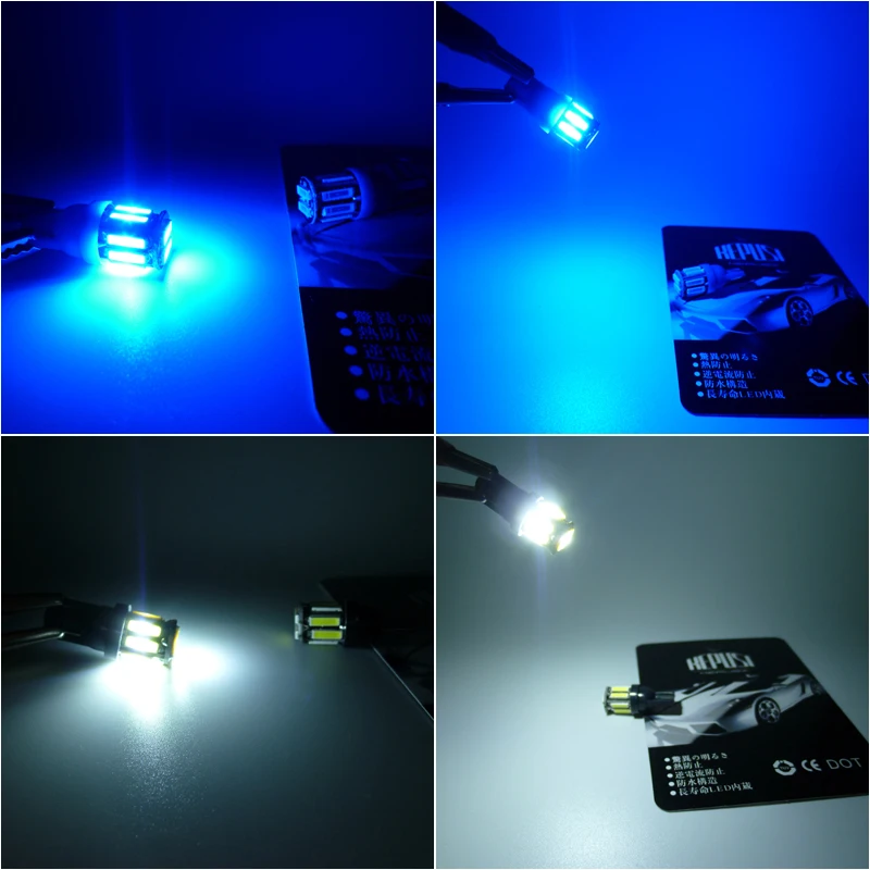 Светодиодные Автомобильные лампы 6x blue T10 W5W 501 168 верхние габаритные огни для