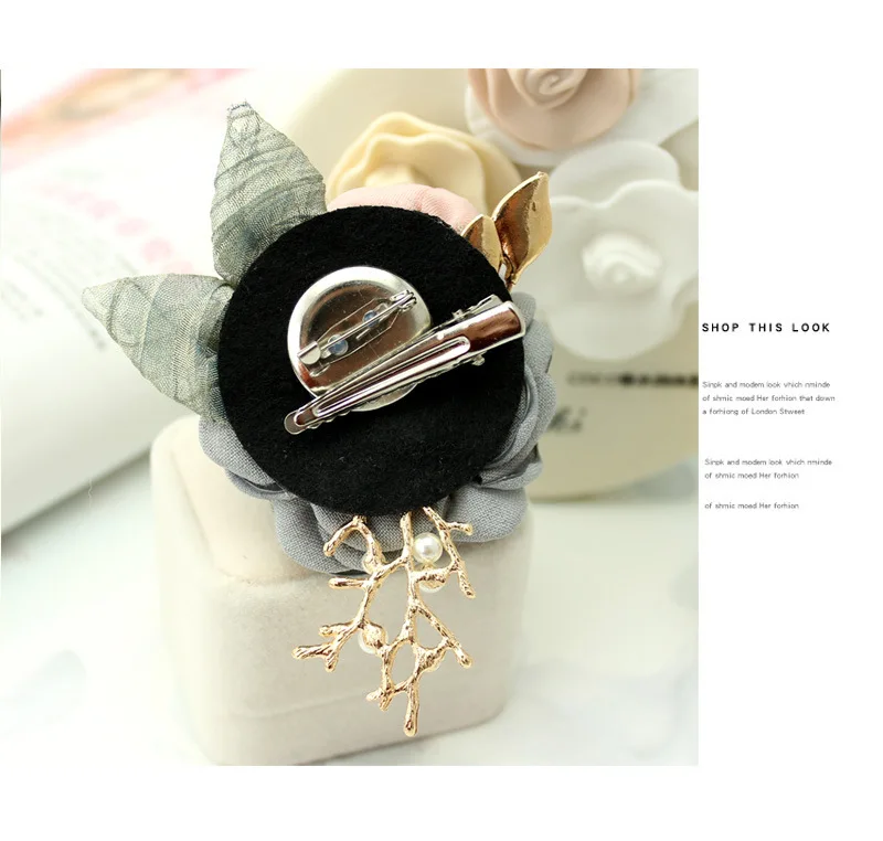 Я Remiel ручной работы ткань розовая Цветочная Брошь булавка бейдж Одежда и